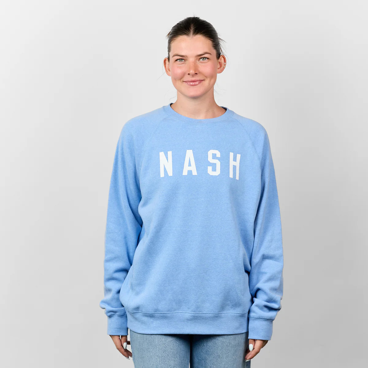 Lightweight Raglan Crewneck [Summer Blue] | The NASH Collection