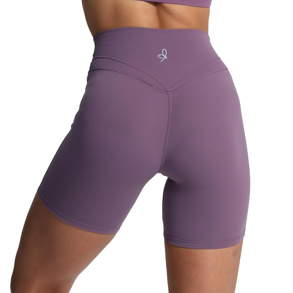 Flourish Blossom Women’s High Waisted Double Banded Tummy Control Gym Yoga Workout Shorts | Amazon (US)