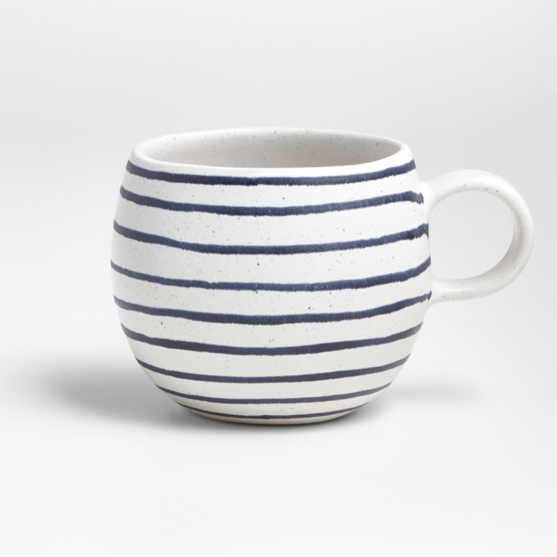 Lina Hanukkah Matte Blue Stripe Mug + Reviews | Crate & Barrel | Crate & Barrel