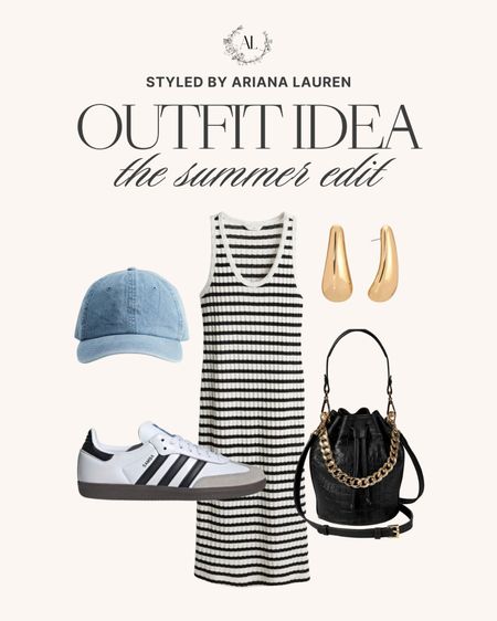 Outfit Idea the summer edit 🙌🏻🙌🏻

Summer style, striped tank midi dress, Samba adidas, baseball cap, bucket bag

#LTKShoeCrush #LTKFindsUnder100 #LTKStyleTip