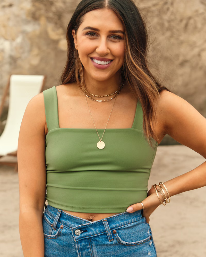 Double-Layered Seamless Fabric Squareneck Tank | Abercrombie & Fitch (US)