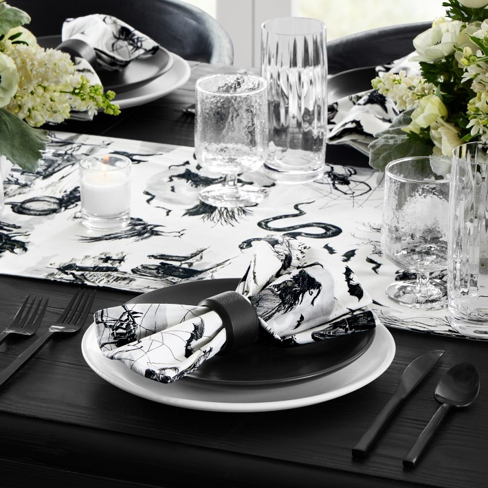 Spooky Soirée Toile Table Runner | Williams-Sonoma