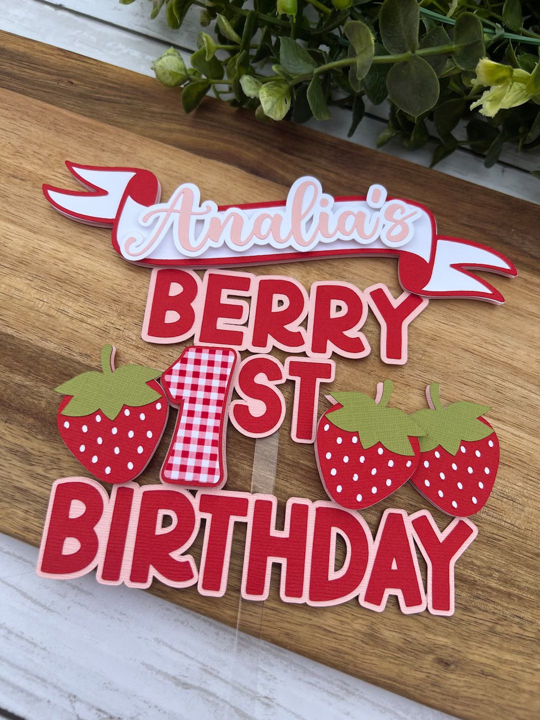 Berry First Birthday Cake Topper Strawberry Party - Etsy | Etsy (US)