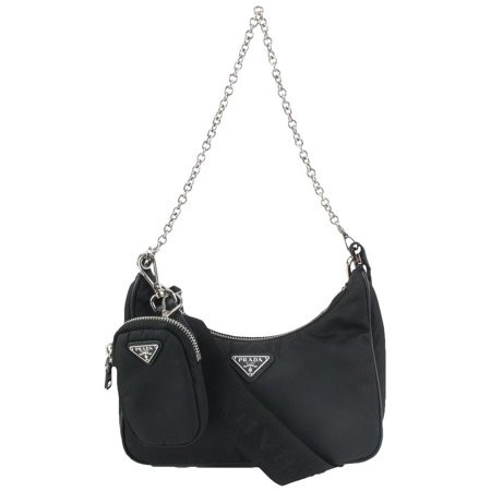 Prada Black Re-Edition 2005 Re-Nylon Multi Mini Chain Hobo 1119p41 | Walmart (US)
