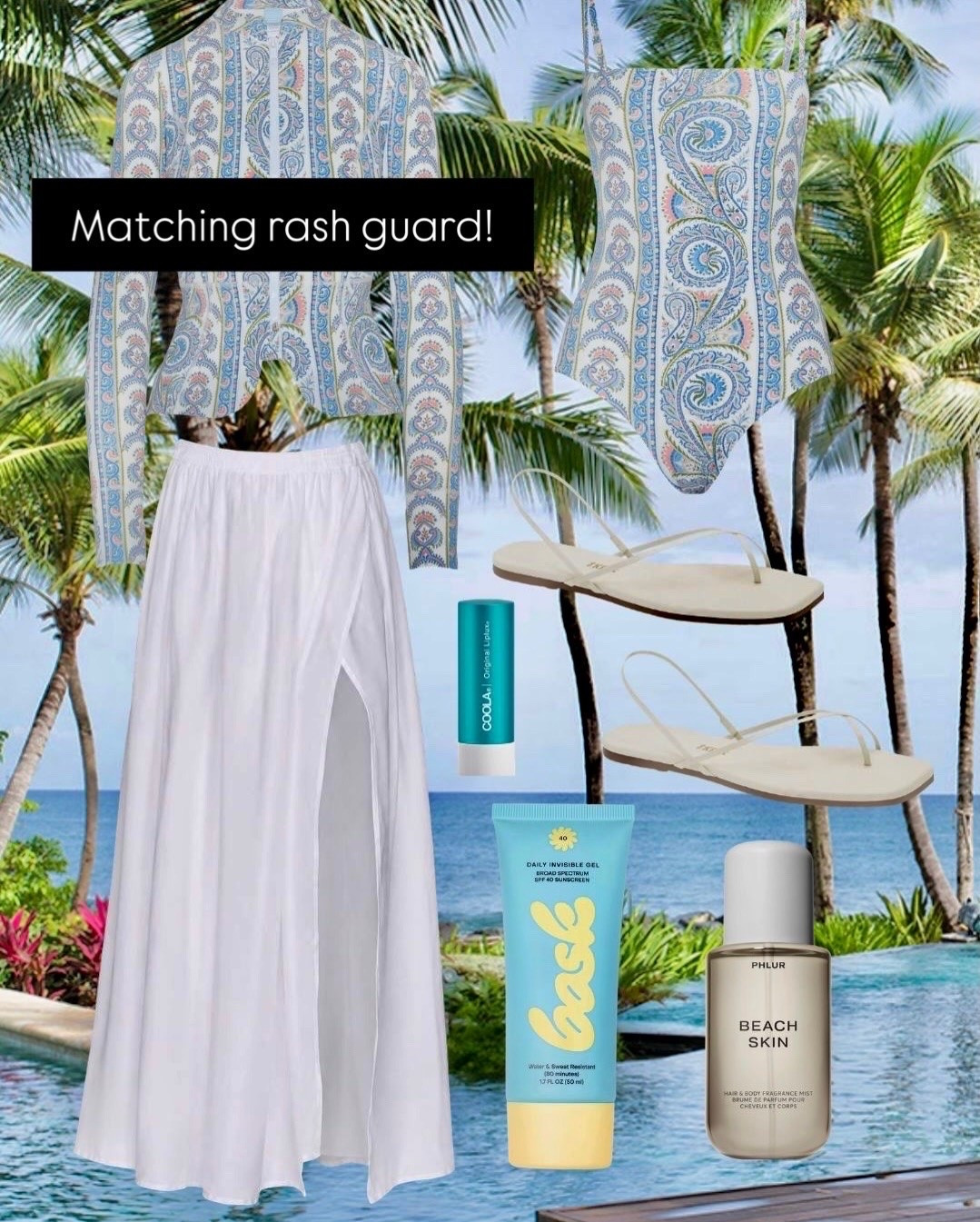 Love that this swimsuit has a matching rash guard!

Beach outfit
Sandals

#LTKTravel #LTKdayinmylife