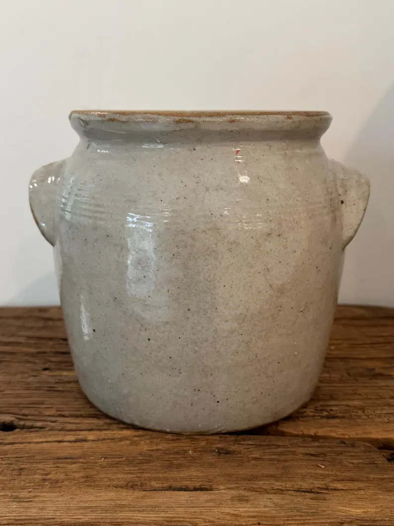 Antique French Stoneware Confit Pot With Lug Handles - Etsy | Etsy (Global)