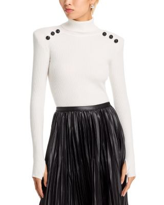 L'AGENCE Reeves Button Detail Turtleneck Sweater  | Bloomingdale's Women | Bloomingdale's (US)