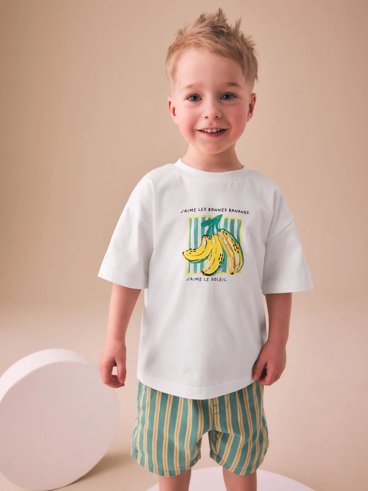 White Bananas Short Sleeve Back Print T-Shirt (3mths-7yrs) | Next US