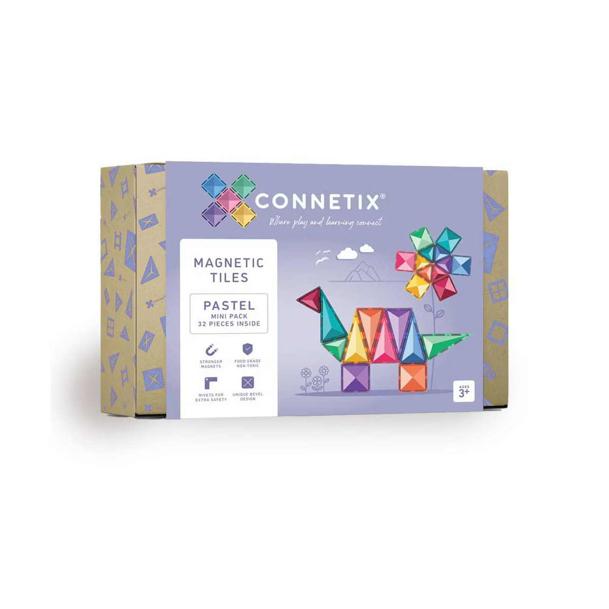 CONNETIX Magnetic Tiles Pastel Mini Pack Building Blocks 32pc | Target