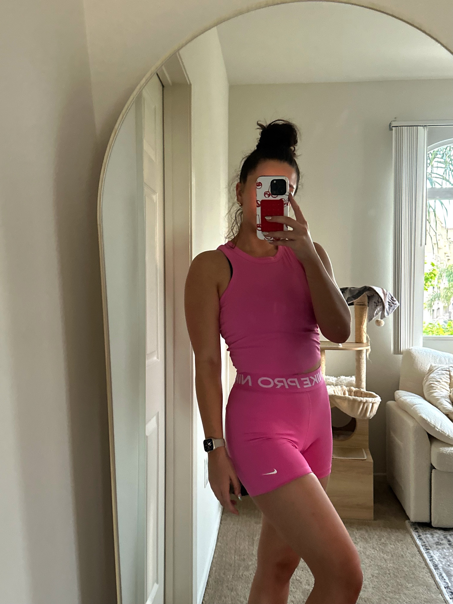 The cutest lil Barbie pink workout set from Nike! I’ve only found these shorts in this color on revolve!! Wearing medium bottoms & small top 🩷🩷🩷

#LTKFitness #LTKStyleTip #LTKActive