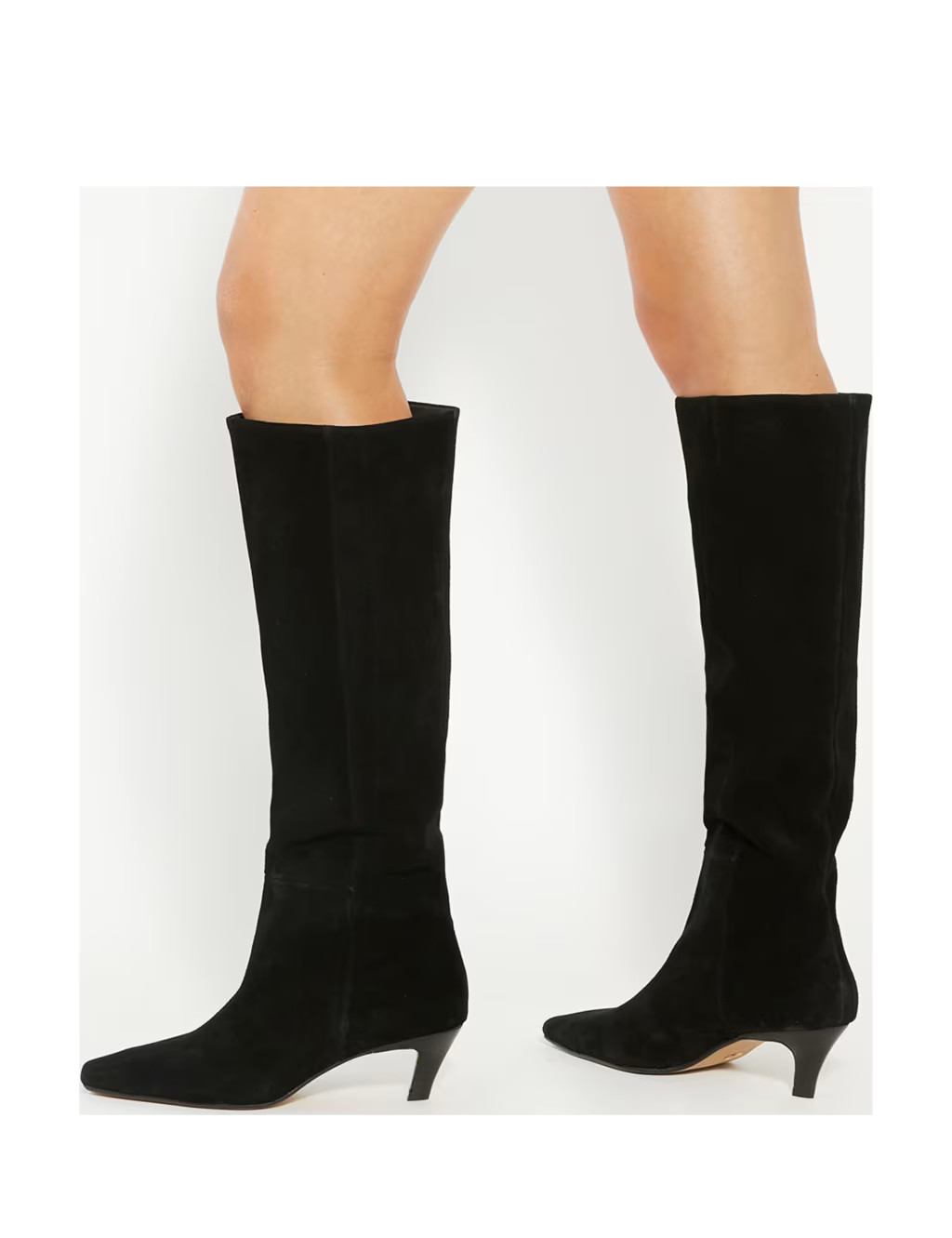 Suede Kitten Heel Knee High Boots | Marks & Spencer (UK)