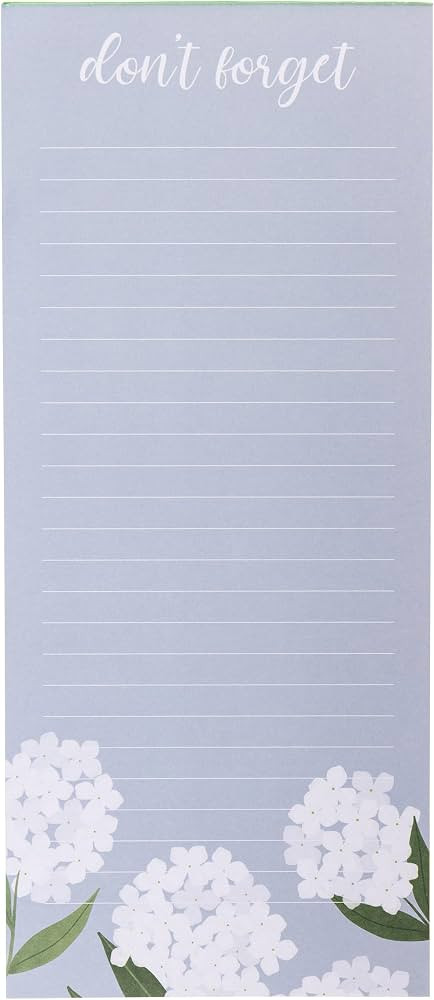 Graphique White Hydrangeas Magnetic Notepad, 100 Tear-Away Sheets for Grocery, Shopping & To-Do L... | Amazon (US)