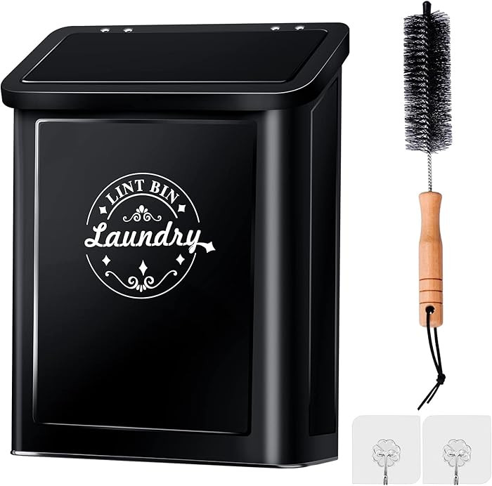 Magnetic Lint Bin for Laundry Room Organization and Storage with Brush, Wall-Mounted Laundry Drye... | Amazon (US)