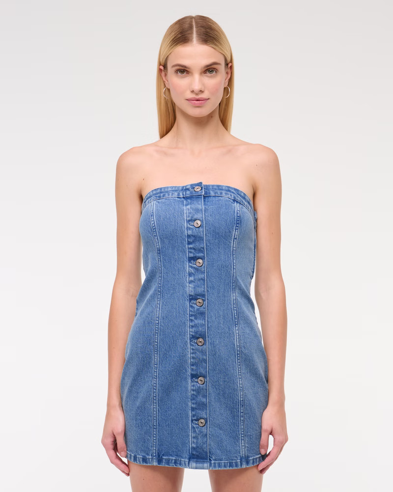 The A&F Mara Strapless Denim Mini Dress | Abercrombie & Fitch (US)