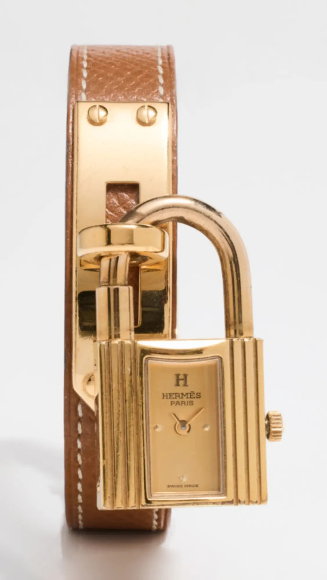 What Goes Around Comes Around Hermes Brown Gold Kelly Watch | Shopbop | Shopbop