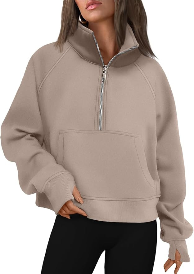 AUTOMET Womens Sweatshirts Half Zip Fleece Pullover Fall Outfits | Fall Fashion Clothes 2026,Crop... | Amazon (US)