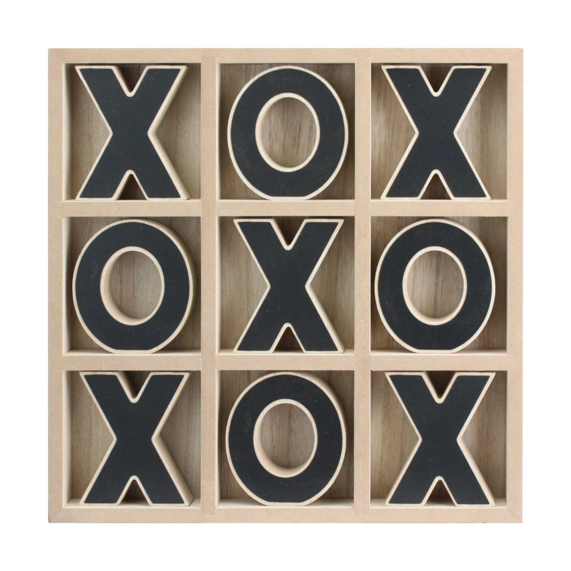 Mainstays Decorative Wood Tic-Tac-Toe Set, Brown | Walmart (US)