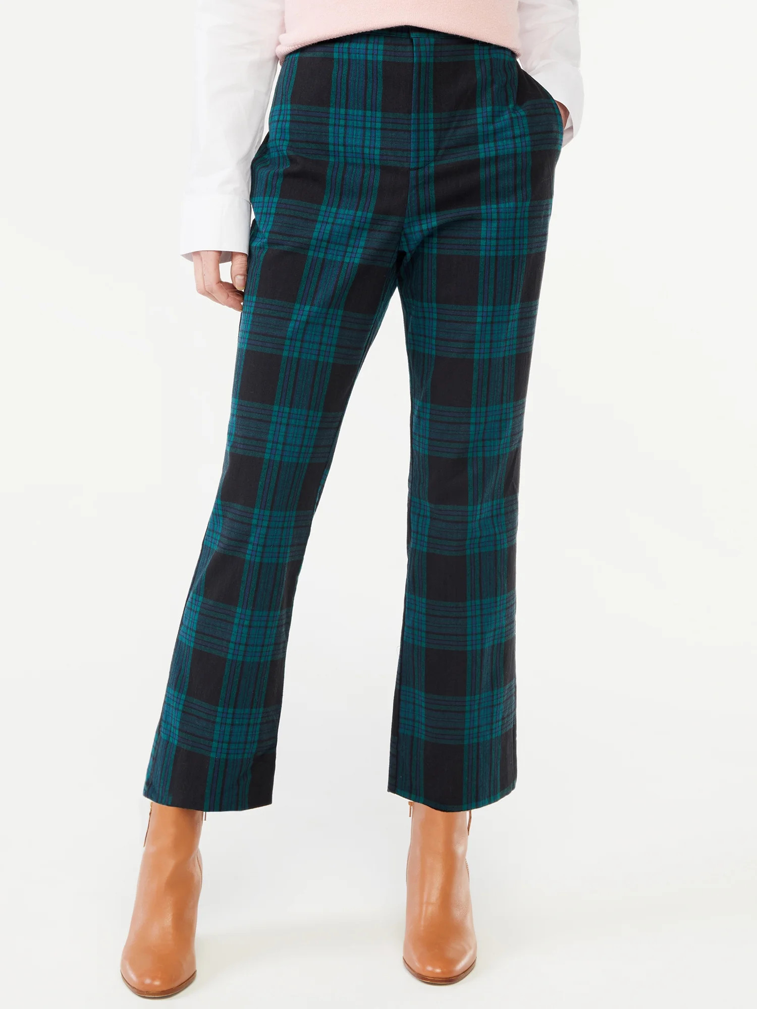 Free Assembly Women's Crop Kick Flare Trousers - Walmart.com | Walmart (US)