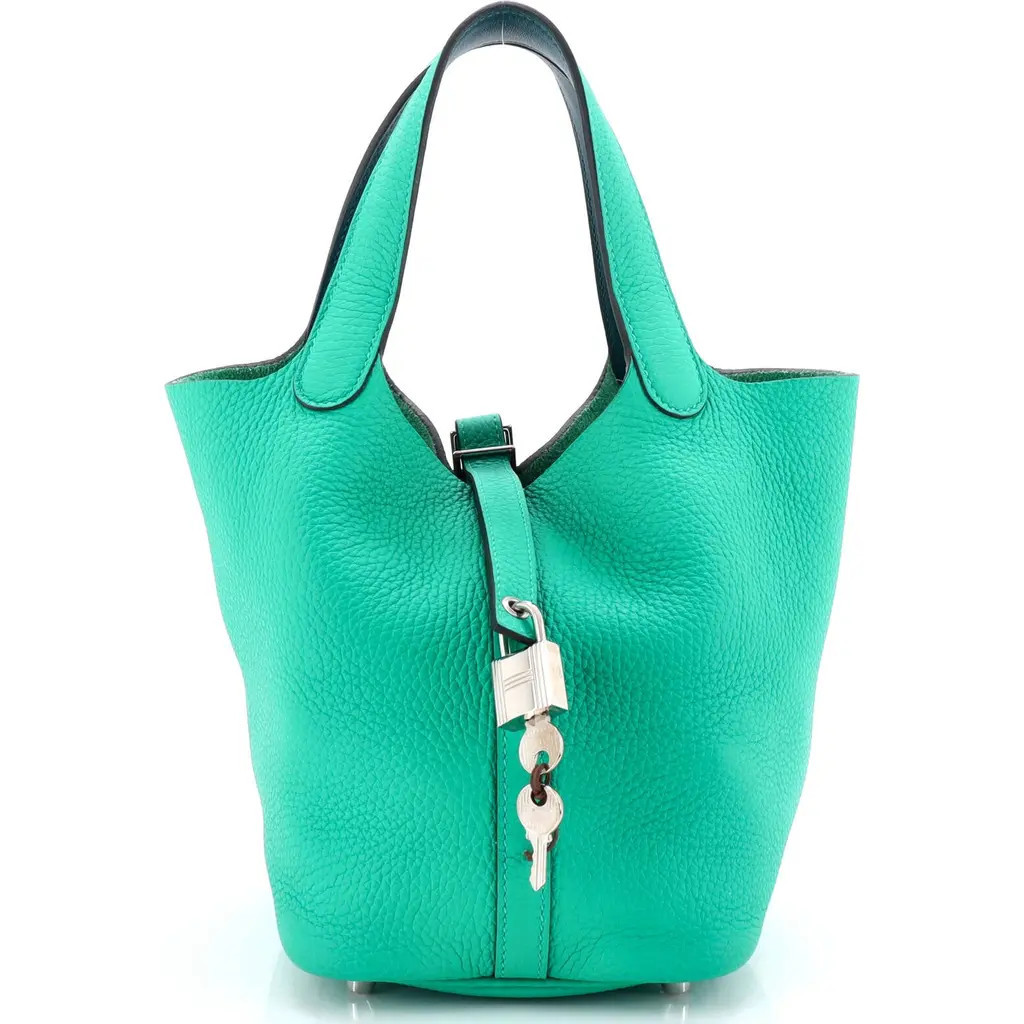 Pre-Owned Hermes Eclat Picotin Lock Bag Clemence with Swift PM in Menthe at Nordstrom, Size X-Small | Nordstrom