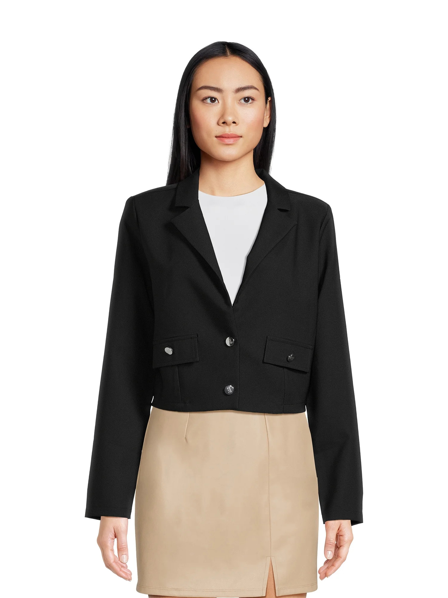 Madden NYC Juniors Cropped Blazer | Walmart (US)