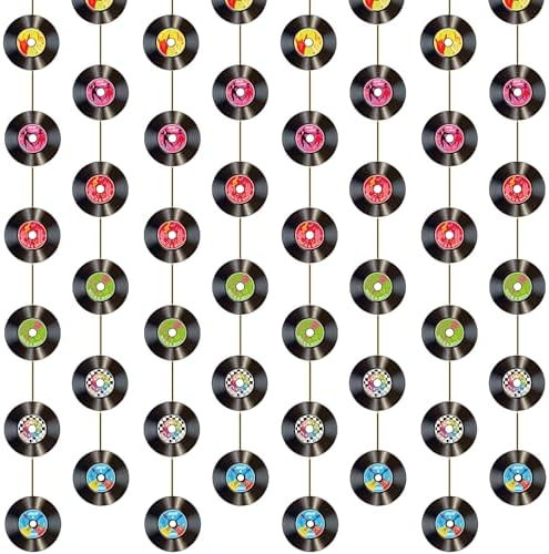 Cindeer 8 Pieces Rock and Roll Party Decorations Retro Record Paper Garlands Vintage Themed Strea... | Amazon (US)