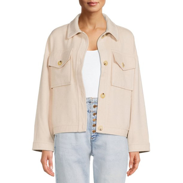 Time and Tru Women's Shirt Jacket | Walmart (US)