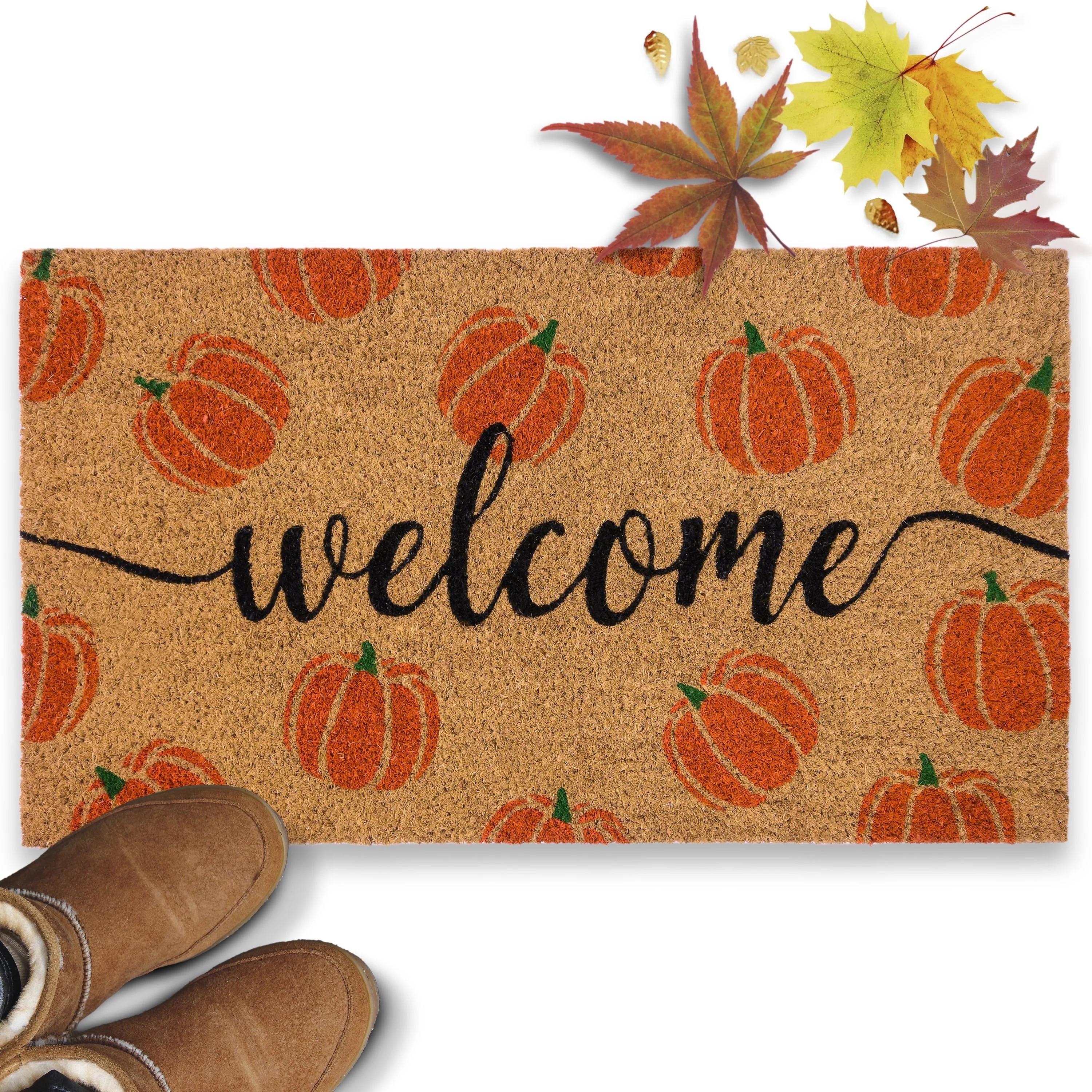 Pumpkin Pattern Doormat 30x17 Inch Welcome Mat Outdoor Coir Door Mat | Walmart (US)