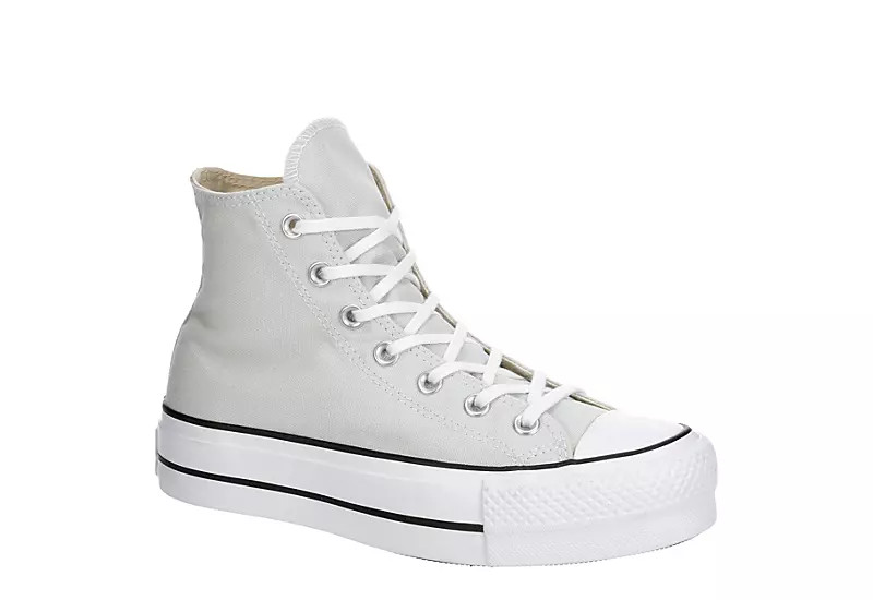 Converse Womens Chuck Taylor All Star High Top Platform Sneaker - Silver | Rack Room Shoes