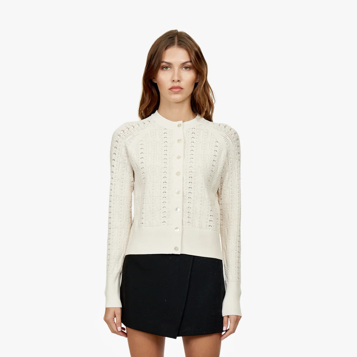 Bobble Lace Cardigan in Sand | Autumn Cashmere | Autumn Cashmere