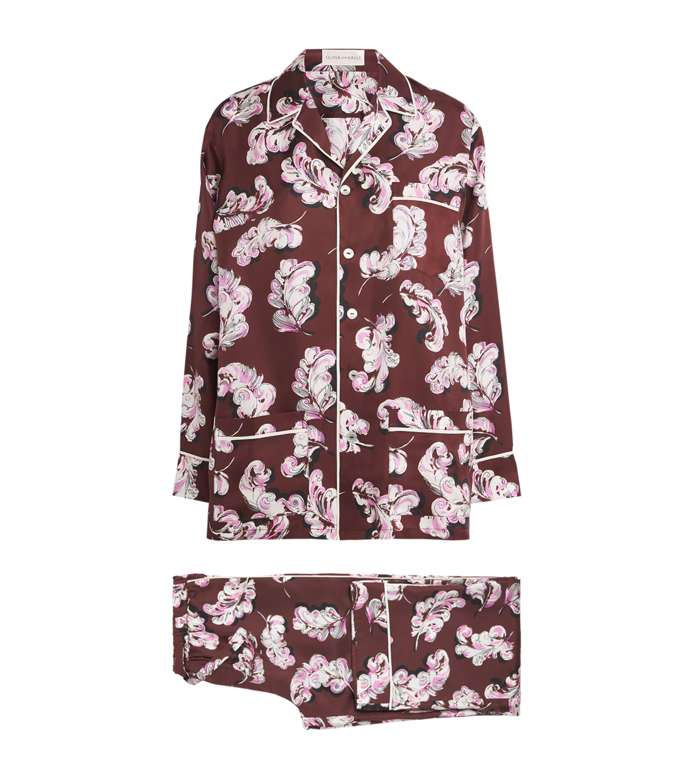 Olivia von Halle Silk Plume Yves Pyjama Set | Harrods