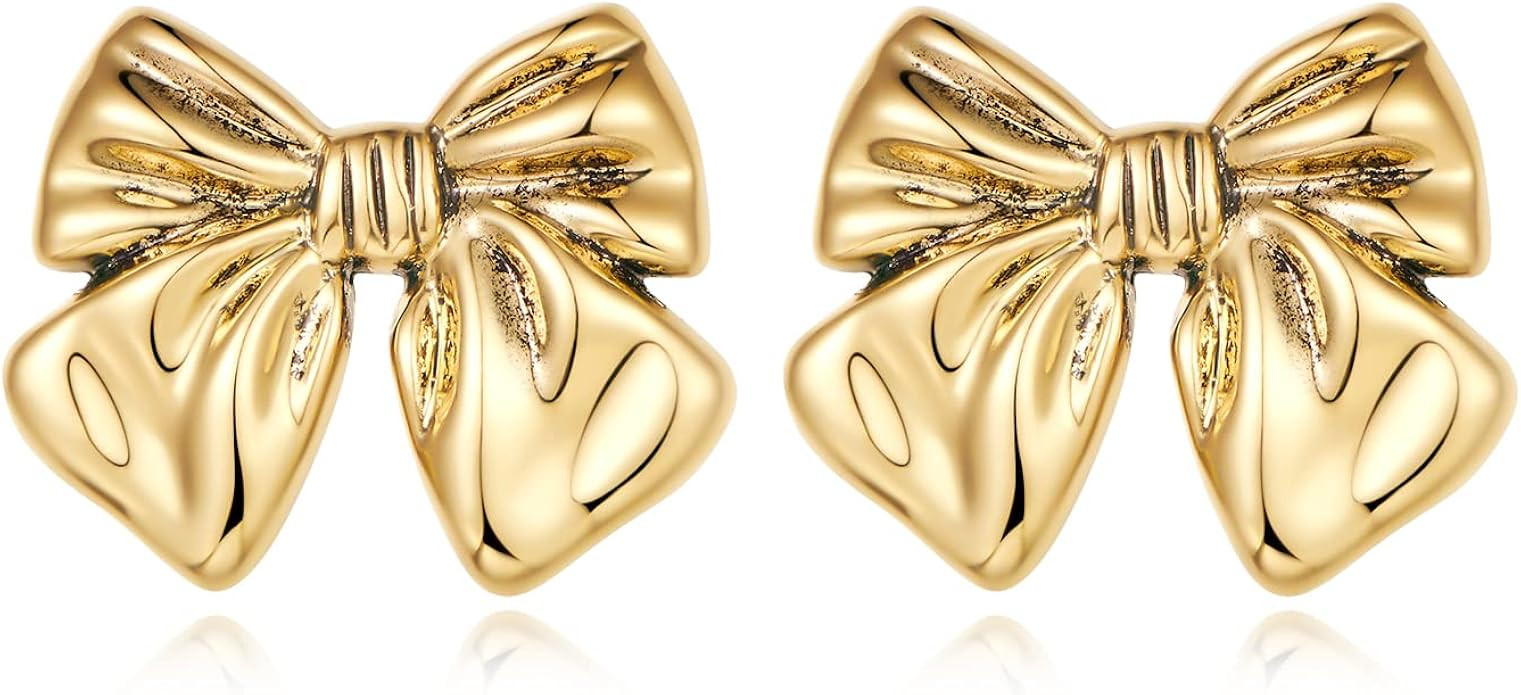 Gold And Silver Bow Earrings For Women | Amazon (US)