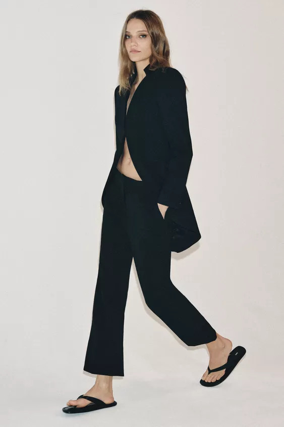 ZW COLLECTION LIMITED EDITION CROPPED FLARE PANTS | Zara US