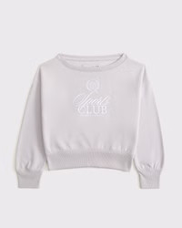 abercrombie kids x jen reed off-the-shoulder graphic crew sweatshirt | abercrombie kids x jen ree... | Abercrombie & Fitch (US)