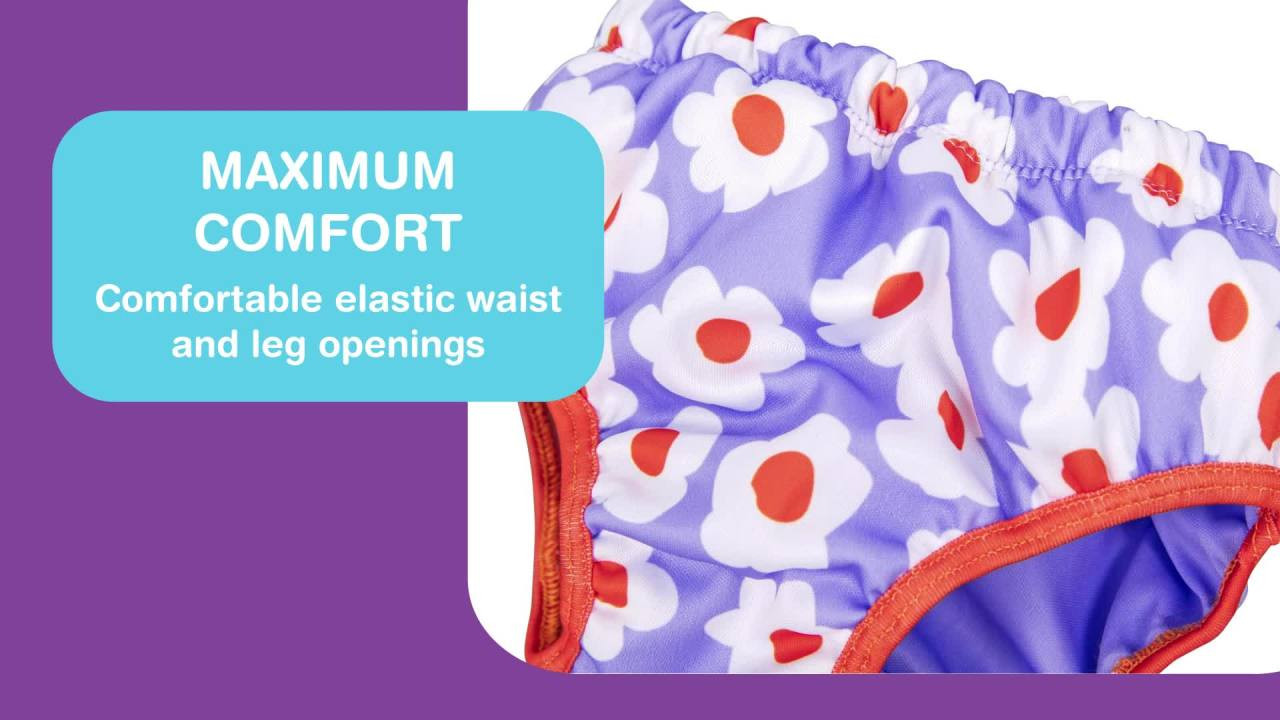 Puddle Jumper AquaStar Fabric Toddler Swim Diaper, Reusable, UPF 50+, Flowers, Ages 1+ | Walmart (US)