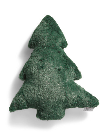 18x22 Faux Fur Tree Pillow | Polyester/Metal | Marshalls