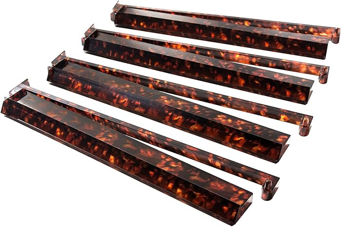 Mahjong Racks Set of 4, Tortoise Shell Finish Mahjong Tile Racks with Pushers, Stylish Game Night... | Amazon (US)
