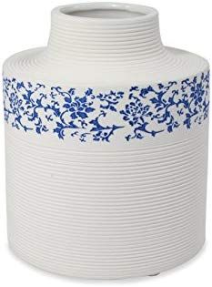 Dahlia Modern Minimalism Blue and White Pattern Porcelain Flower Vase, 5 Inches, Cylinder 2 | Amazon (US)