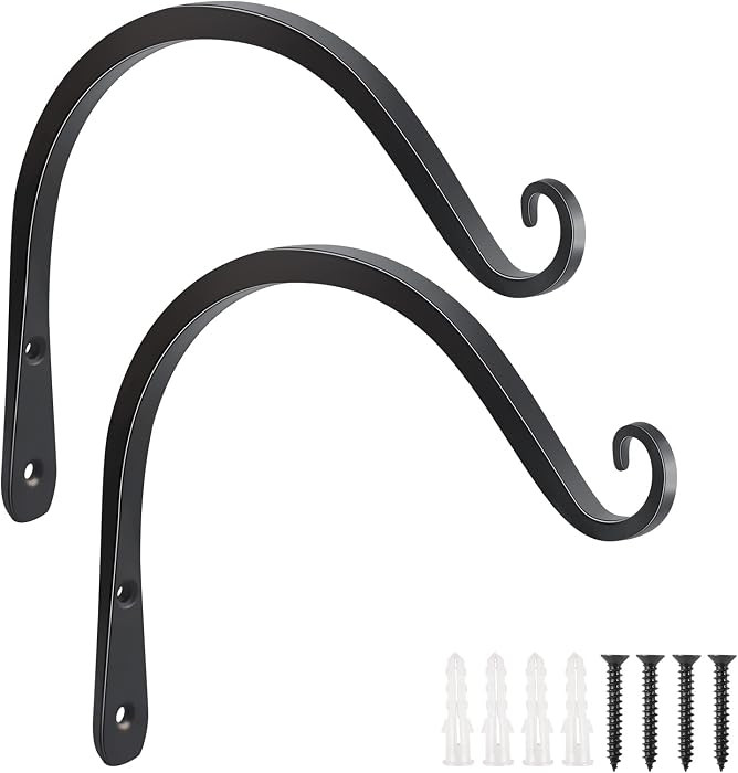 Heavy Duty Plant Hangers Outdoor Indoor, 8 Inch 2 Pack Metal Hanging Bracket Holds Up to 44 lbs, ... | Amazon (US)