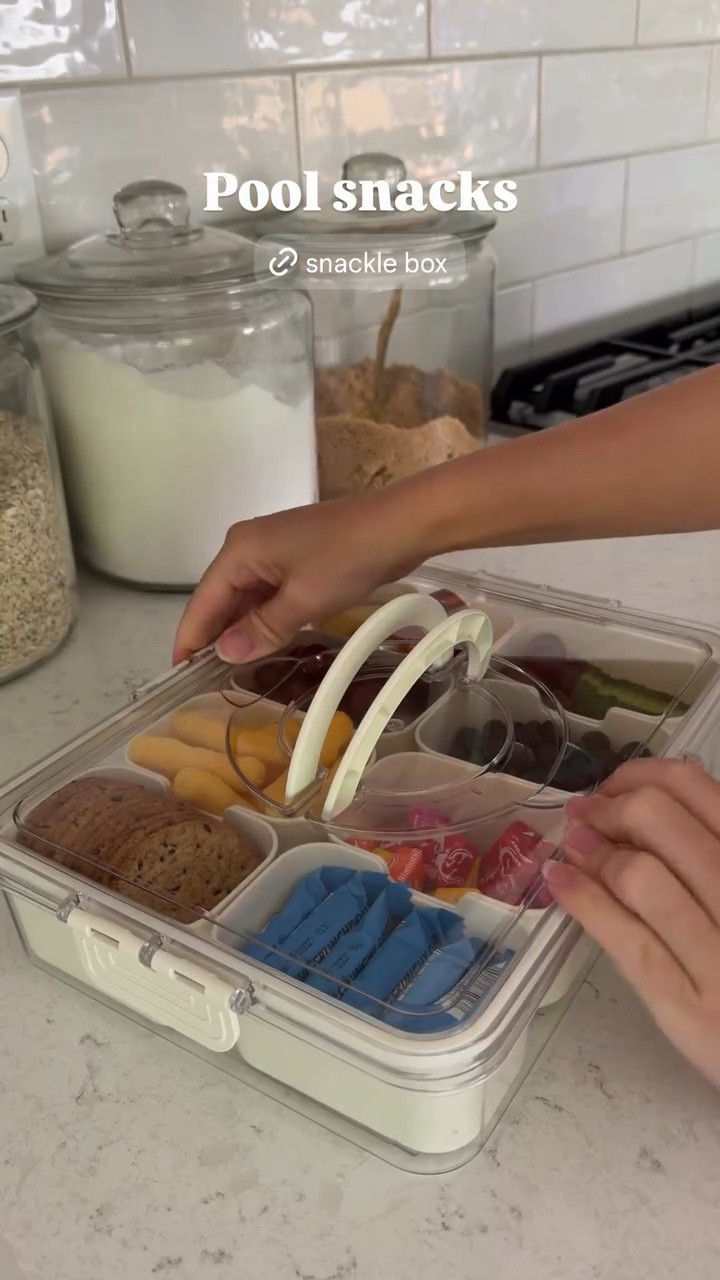 Snackle box! Divided Serving Tray with Lid and Handle!

#LTKsummer #LTKhome