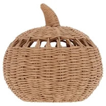 My Texas House Fall Woven Pumpkin Tabletop Decoration, Natural, 9" | Walmart (US)