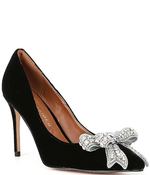 Kurt Geiger London Belgravia Velvet Crystal Bow Pumps | Dillard's | Dillard's