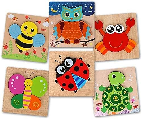 Wooden Jigsaw Puzzles Toys for 3 Year olds Boys Girls,6pcs Animal Puzzles for Toddlers Kids,Educa... | Amazon (CA)