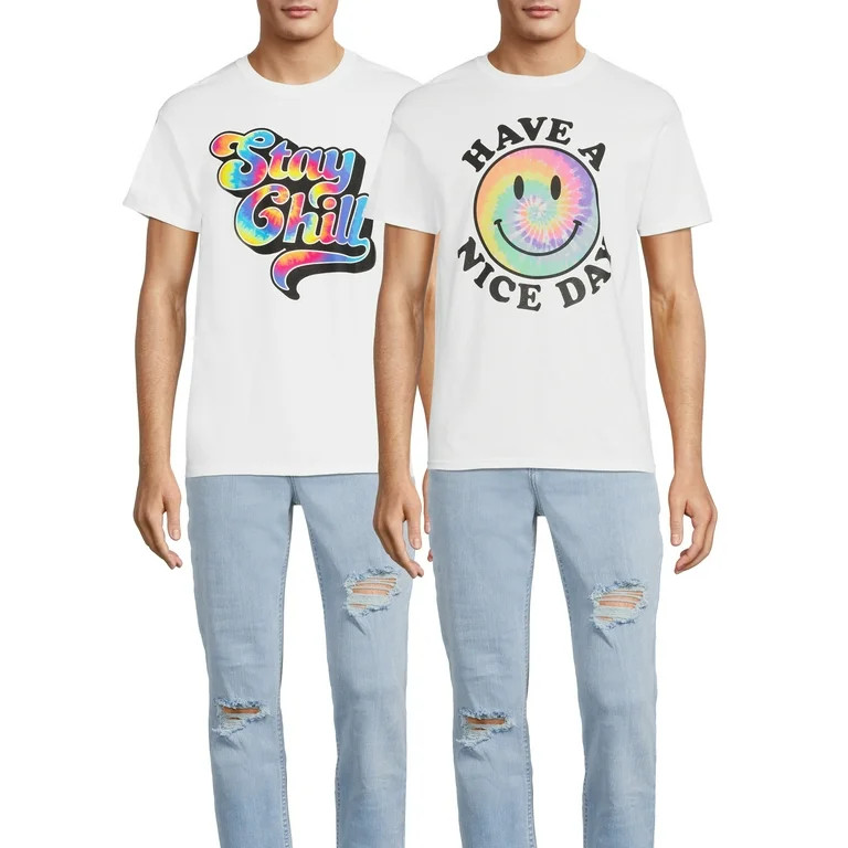 Humor Men's & Big Men's Stay Chill and Have a Nice Day Graphic T-Shirts, 2-Pack | Walmart (US)