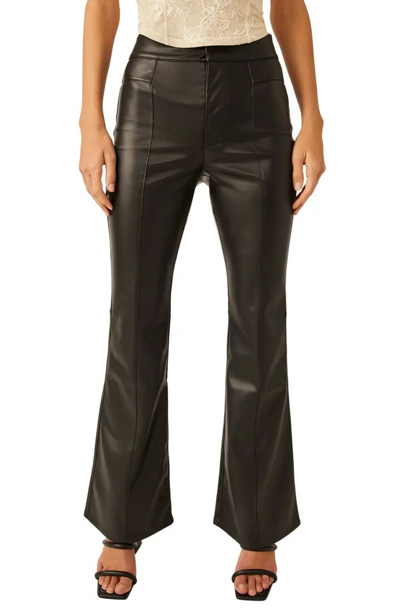 Uptown High Waist Faux Leather Flare Pants | Nordstrom