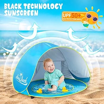 Monobeach Baby Beach Tent Pop Up Portable Shade Pool UV Protection Sun Shelter for Infant | Amazon (US)