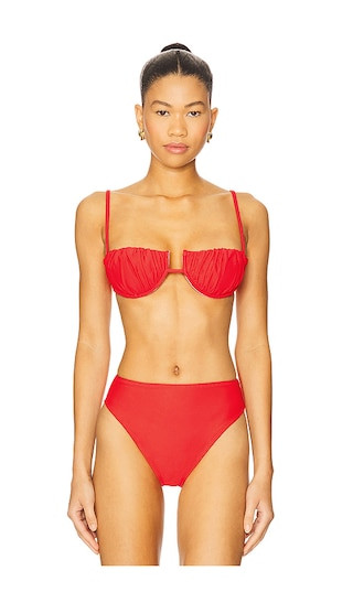 Petal Bikini Top in Cherry | Revolve Clothing (Global)