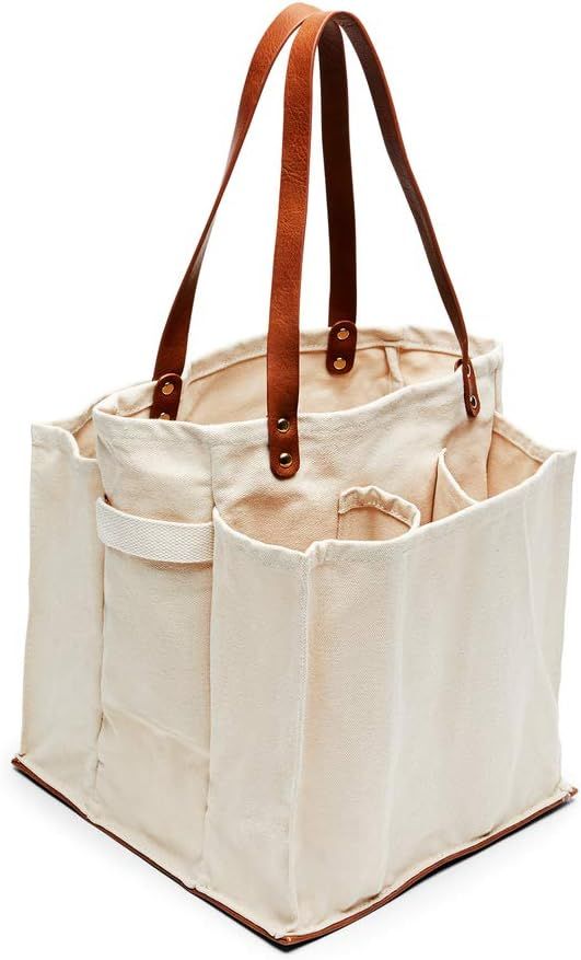 CapaBunga Farmer's Market Tote Shopping Bags with Handles - 7 Pocket Large Utility Tote Bag - Hea... | Amazon (US)