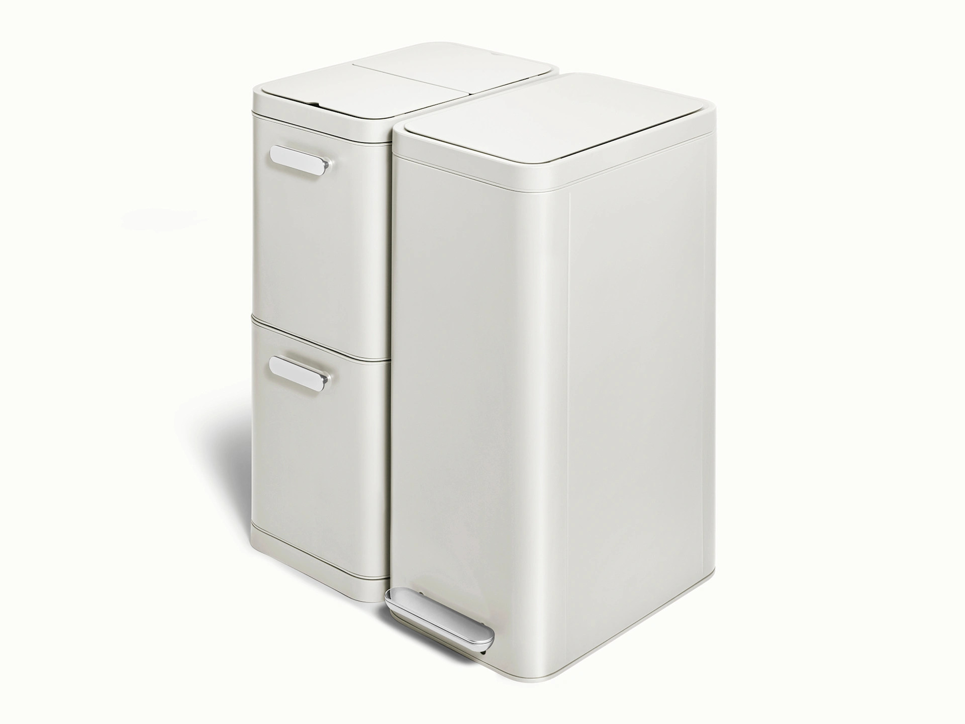 Dual Kitchen Trash Can & Recycling Bin – Modern Stainless Steel Waste System | Caraway | Caraway