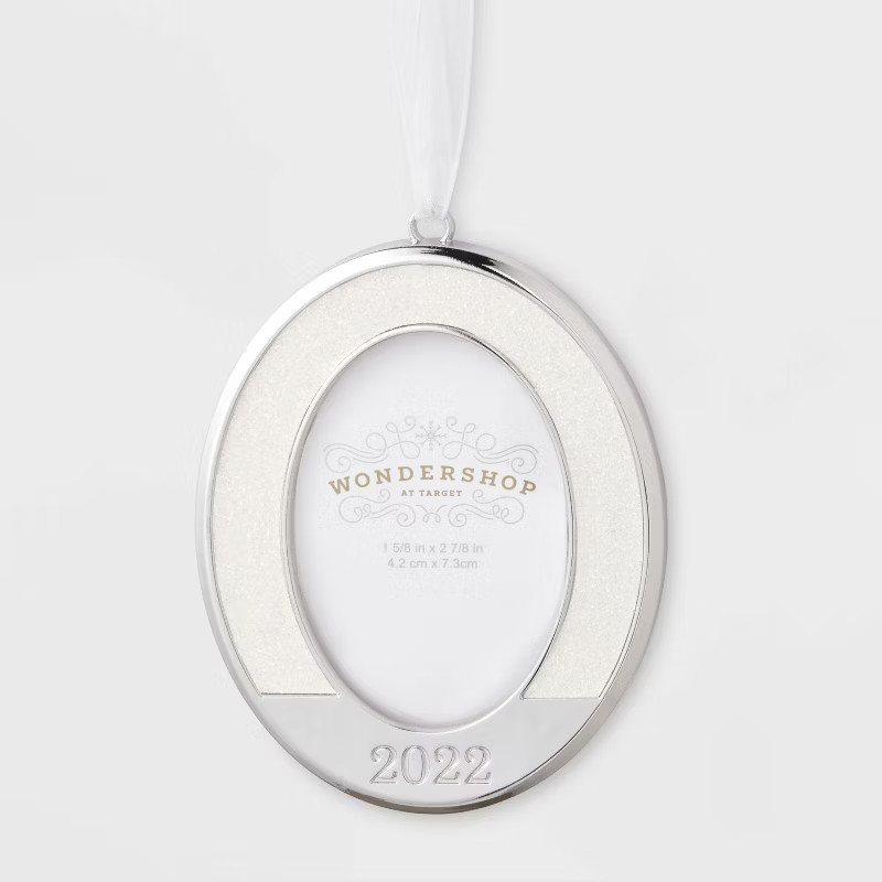 Metal Oval Picture Frame '2022' Christmas Tree Ornament - Wondershop™ | Target