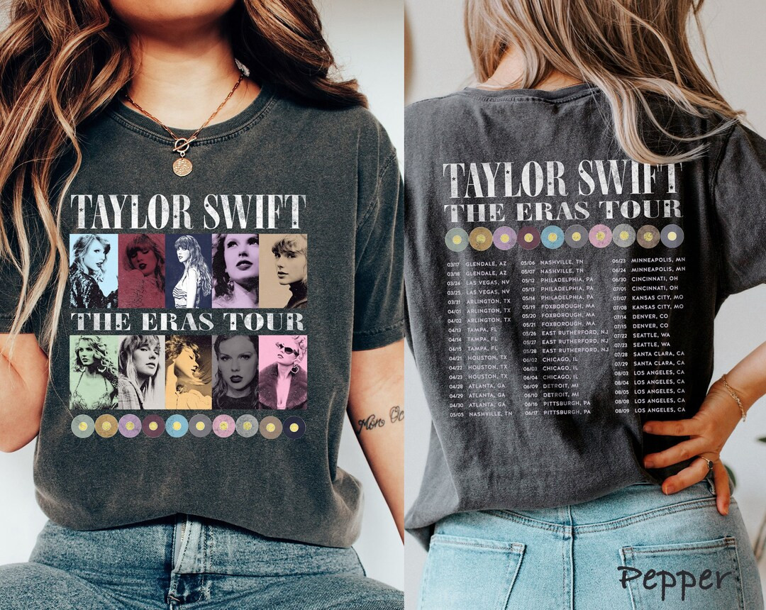 The Eras Tour Vintage Style Tshirt with Tour Dates | Swiftie Gift | Taylor Swift Concert Merch | | Etsy (US)